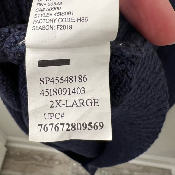 Izod men’s tall essential cowl shawl neck button sweater navy | 2XL, 2TG - Picture 6 of 11